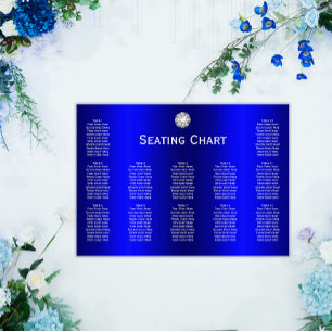 Diamonds and Pearls Blue Wedding Reception Seating Poster