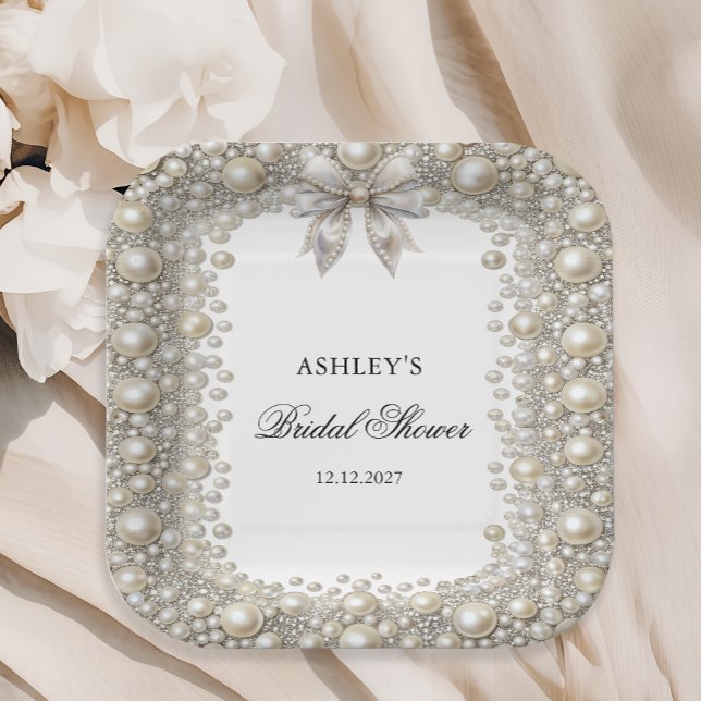 Diamonds and Pearls Bridal Shower Paper Plate (Creator Uploaded)