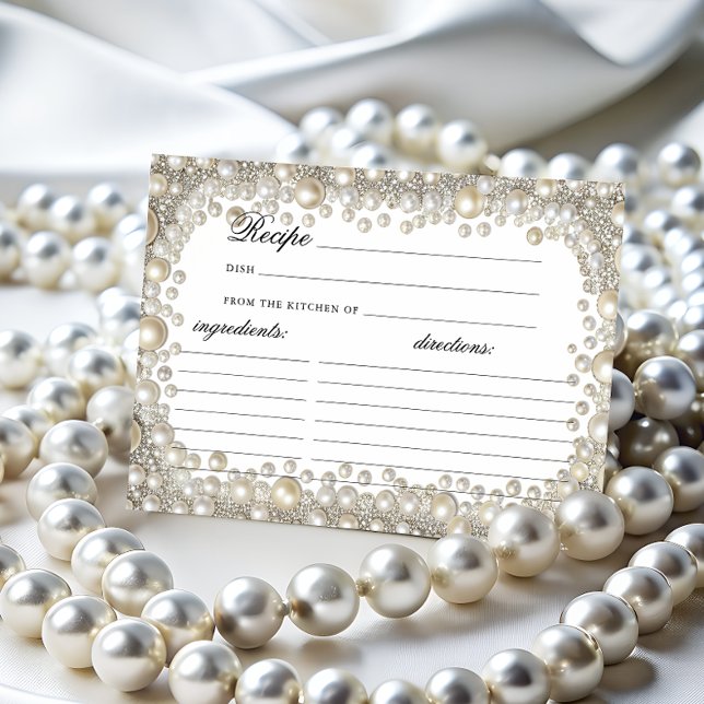Diamonds and Pearls Bridal Shower  Recipe Card (Creator Uploaded)