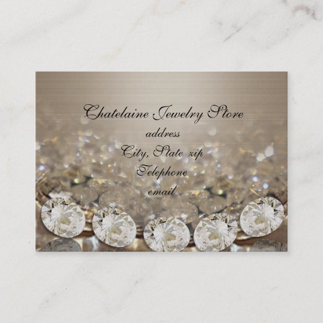 Diamonds and satin business cards (Front)