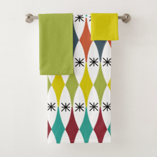 Diamonds and Starbursts  Bath Towel Set