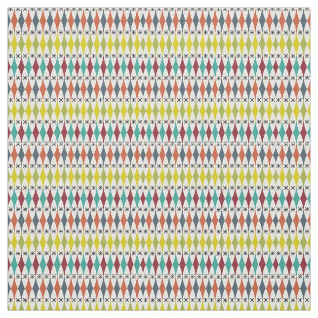 Diamonds and Starbursts  Fabric (Swatch)