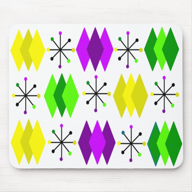 Diamonds and Starbursts Mouse Mat (Front)