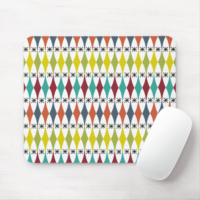 Diamonds and Starbursts Mouse Mat (With Mouse)