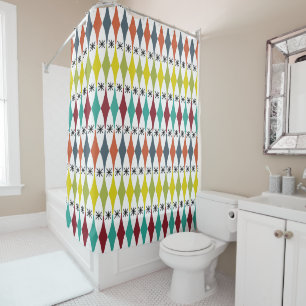Diamonds and Starbursts  Shower Curtain