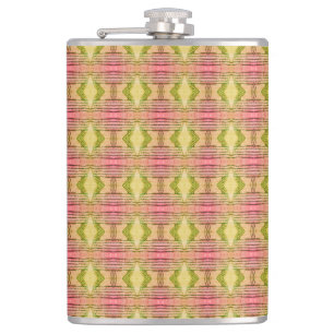 diamonds and stripes pattern hip flask