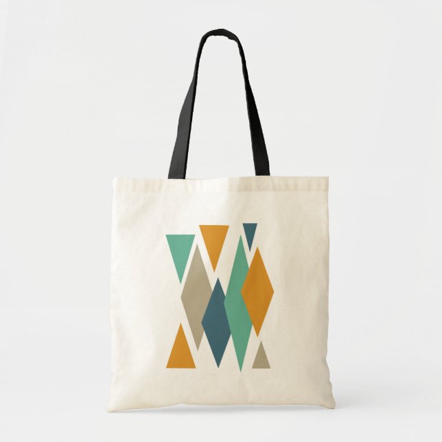 Diamonds and Triangles Mid Century Modern Tote Bag (Front)