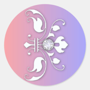 Diamonds and White Elegance Wedding Classic Round Sticker