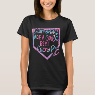 Diamonds Are A Girls Best Friend Baseball Softball T-Shirt