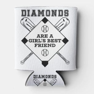 Diamonds Are A Girls Best Friend - Funny Baseball Can Cooler