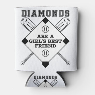 Diamonds Are A Girls Best Friend - Funny Baseball Can Cooler