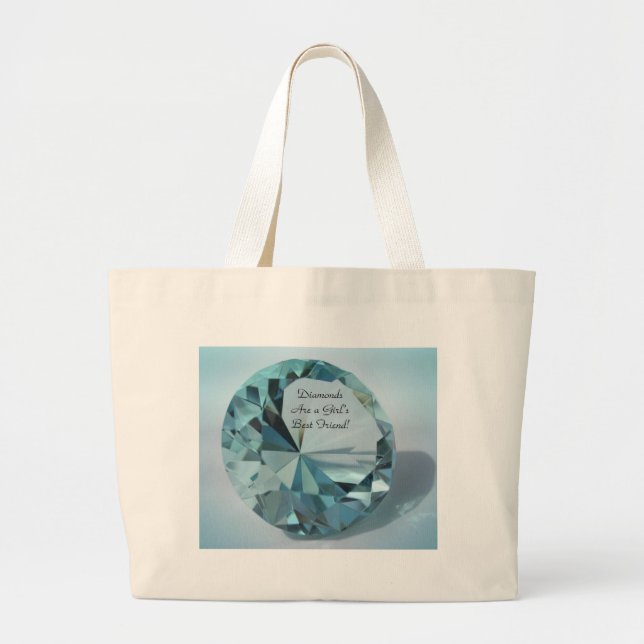 diamonds are a girls best friend large tote bag (Front)