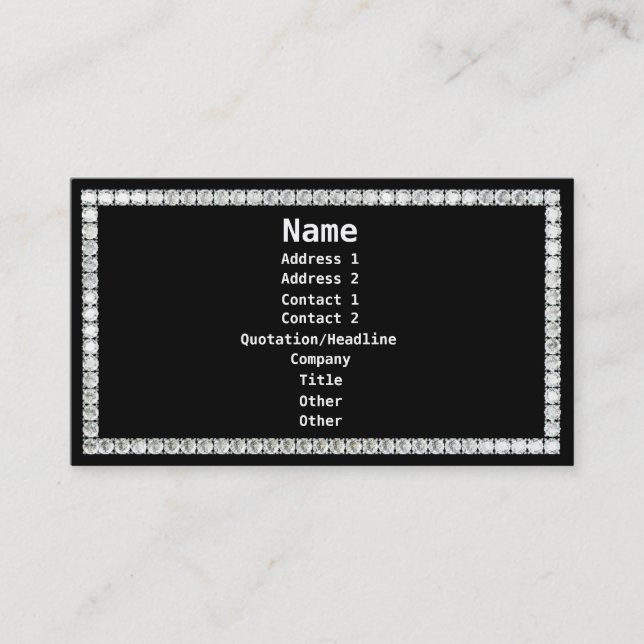 Diamonds-Black Business Card (Front)