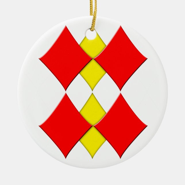 Diamonds Ceramic Tree Decoration (Front)