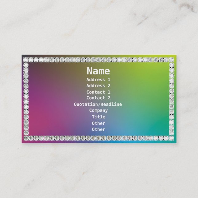Diamonds-Colourful Business Card (Front)