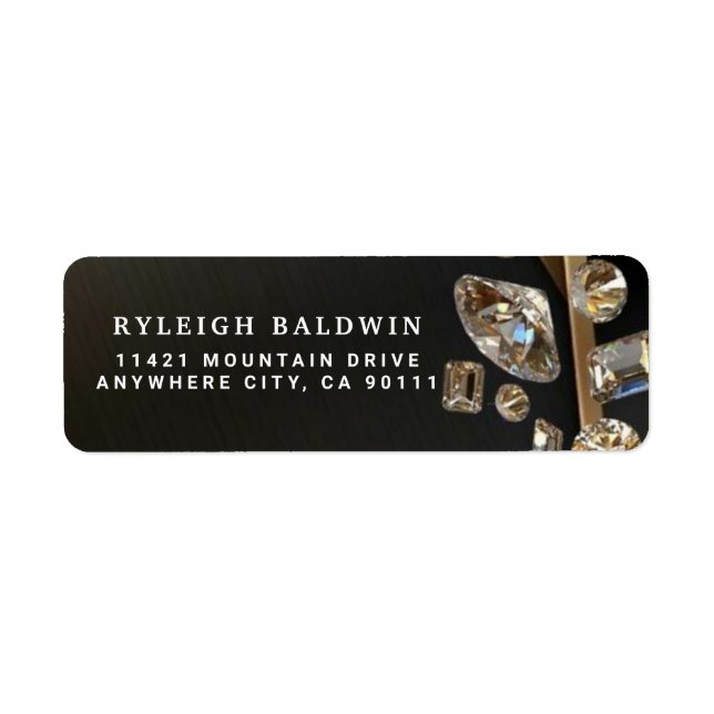 Diamonds Decorated Return Address Label (Front)