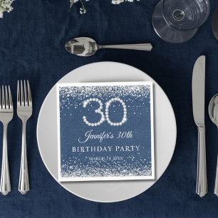 Diamonds & Denim 30th Birthday Party Napkin