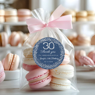 Diamonds & Denim 30th Birthday Thank you Sticker