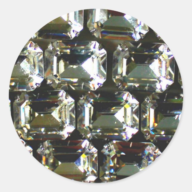 Diamonds, elegant vintage gemstones  classic round sticker (Front)