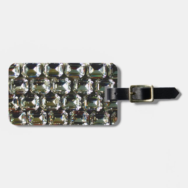 Diamonds, elegant vintage gemstones  luggage tag (Front Horizontal)