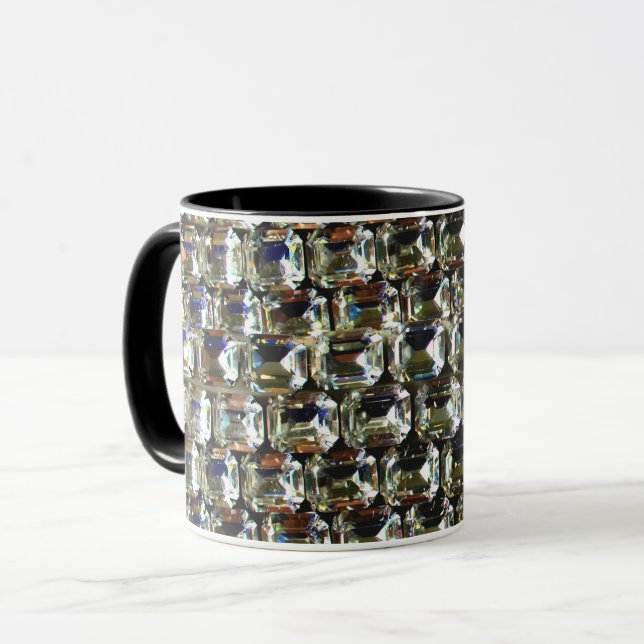 Diamonds, elegant vintage gemstones  mug (Front Left)
