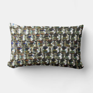 Diamonds, elegant vintage gemstones pattern  lumbar cushion