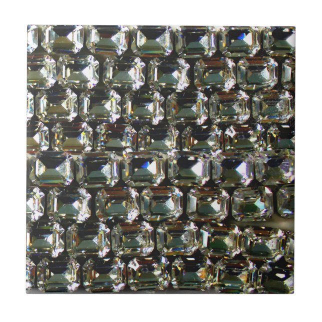 Diamonds, elegant vintage gemstones  tile (Front)