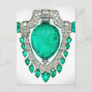 Diamonds Emeralds Costume Jewellery Vintage Brooch Postcard