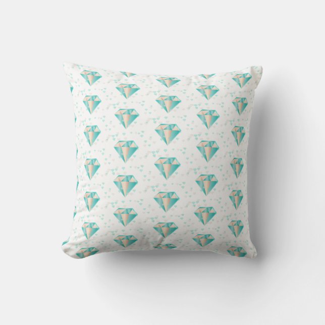 Diamonds Faux Foil Pattern Throw Pillow (Front)