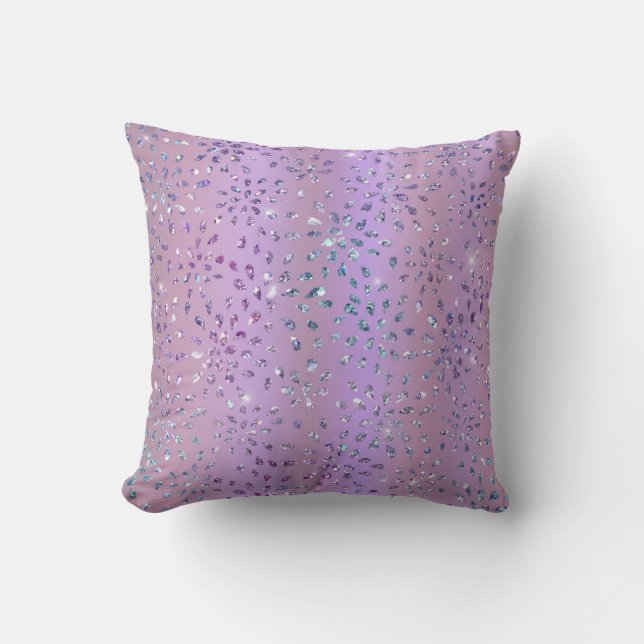 *~* DIAMONDS FLOWER Floral Shape Glitter Cushion (Front)