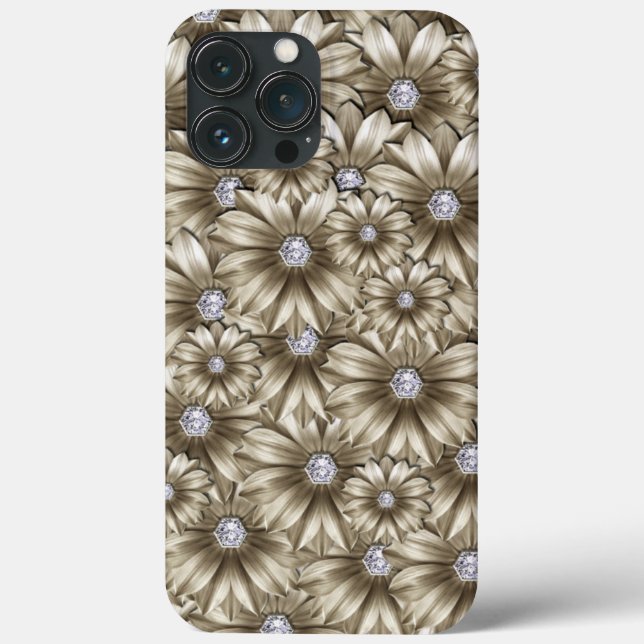 Diamonds Flowers iPhone Case (Back)