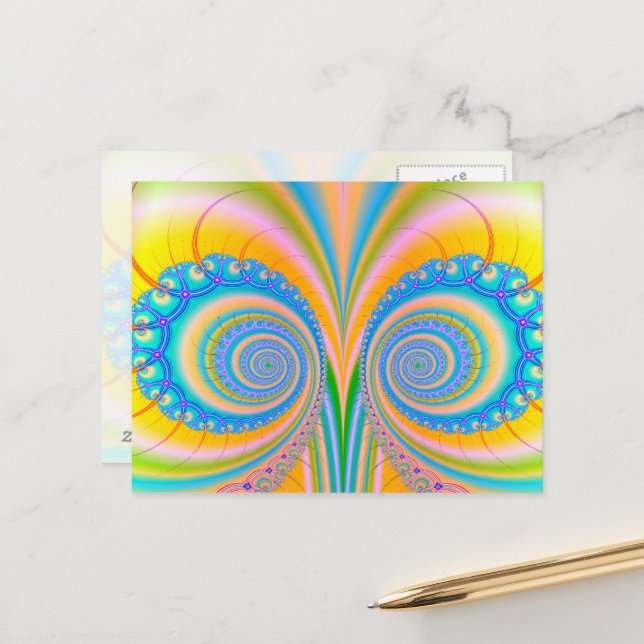 Diamonds Fractal by Shirley Taylor Postcard (Front/Back In Situ)