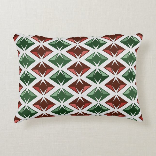 DIAMONDS Gems Red Green 2 in 1 Decorative Cushion (Front)