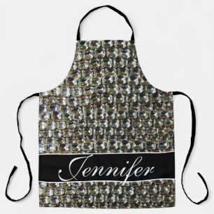 Diamonds, gemstone jewellery pattern apron