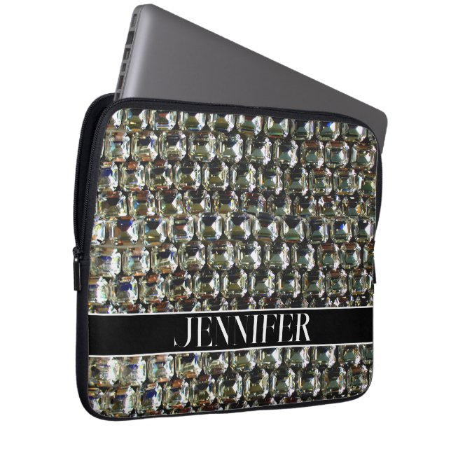 Diamonds, gemstone jewellery pattern    laptop sleeve (Front Right)