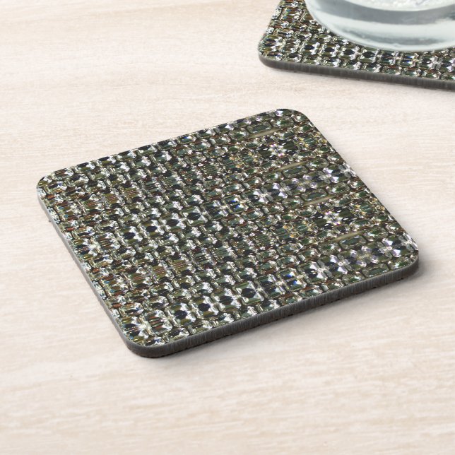 Diamonds gemstones rhinestones coaster (Left Side)