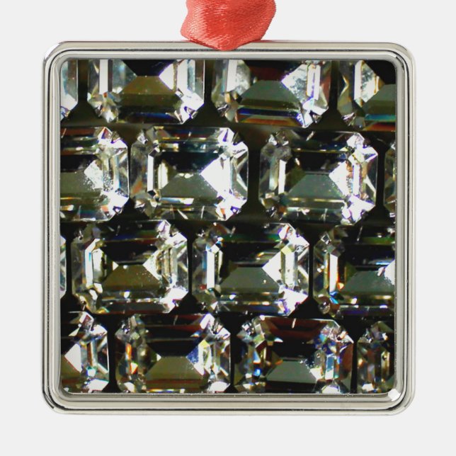 Diamonds gemstones rhinestones metal tree decoration (Front)