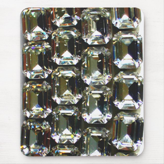 Diamonds gemstones rhinestones mouse mat (Front)