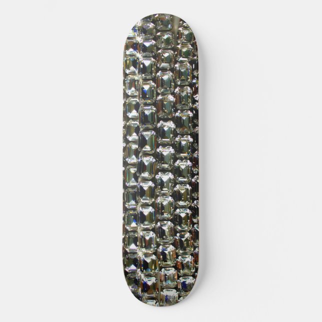 Diamonds gemstones rhinestones skateboard (Front)