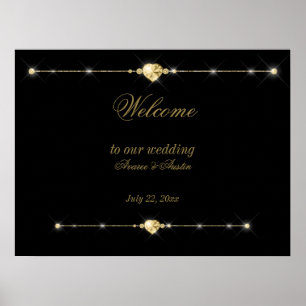 Diamonds Gold and Glitter Wedding Poster
