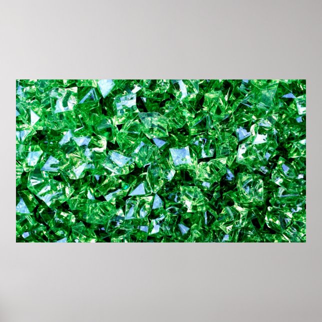 Diamonds green design colour shape poster (Front)