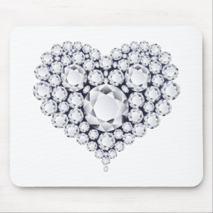 Diamonds Heart Gems Mouse Mat