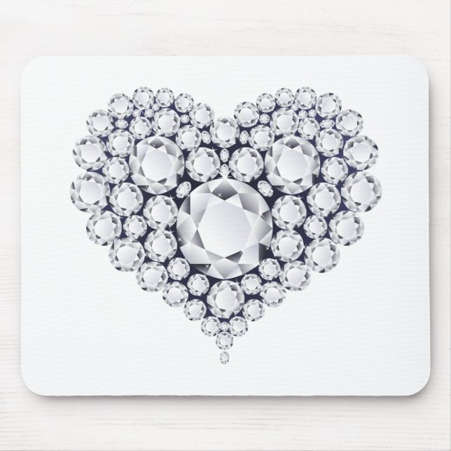 Diamonds Heart Gems Mouse Mat (Front)