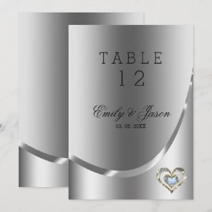 Diamonds Heart Over Silver Background Invitation