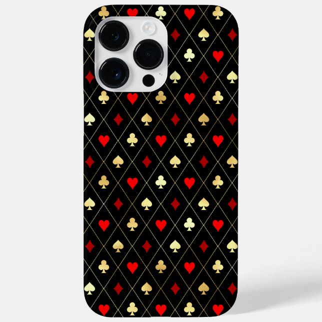 Diamonds Hearts Spades Clubs Playing Cards Pattern Case-Mate iPhone Case (Back)