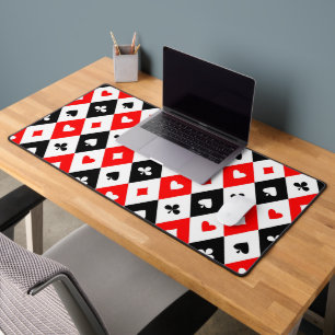 Diamonds Hearts Spades Clubs Playing Cards Pattern Desk Mat