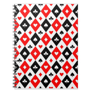 Diamonds Hearts Spades Clubs Playing Cards Pattern Notebook