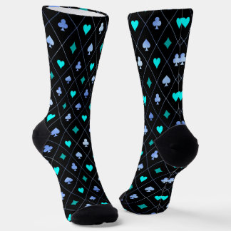 Diamonds Hearts Spades Clubs Playing Cards Pattern Socks