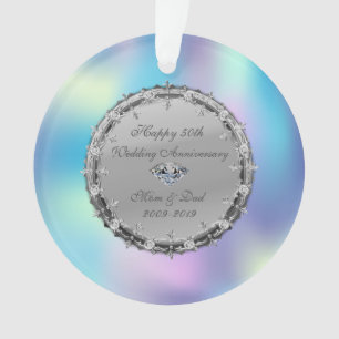 Diamonds Holographic  50th Wedding Anniversary Ornament