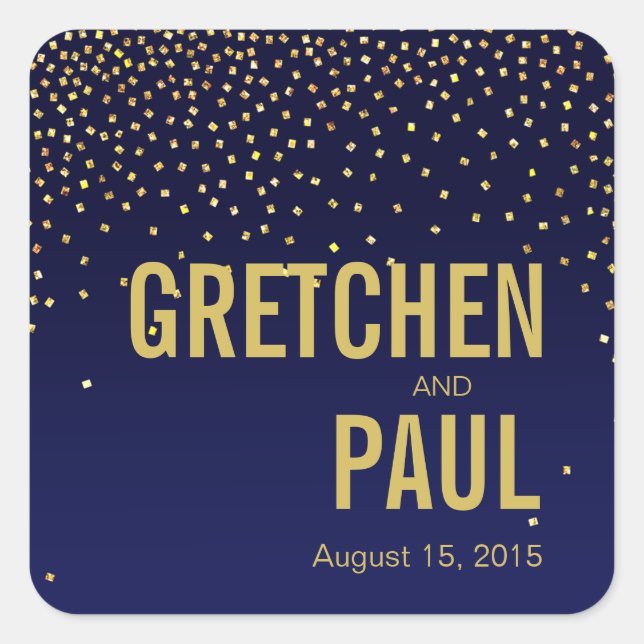 Diamonds in the Sky Favour Decal | navy Square Sticker (Front)